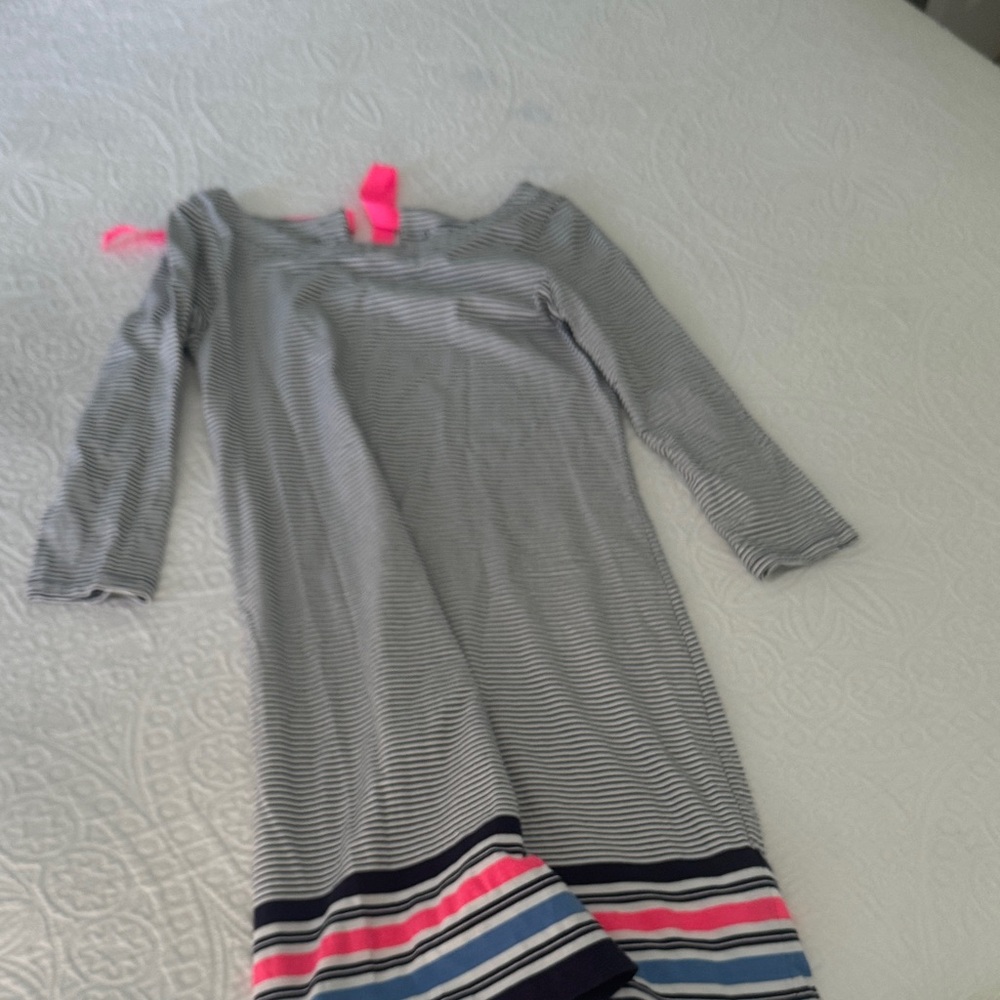 Lilly Pulitzer Striped Long Sleeve Dress with Pink Accents